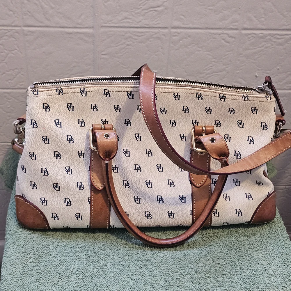 Dooney & Bourke White and Tan Satchel Set - Picture 6 of 14